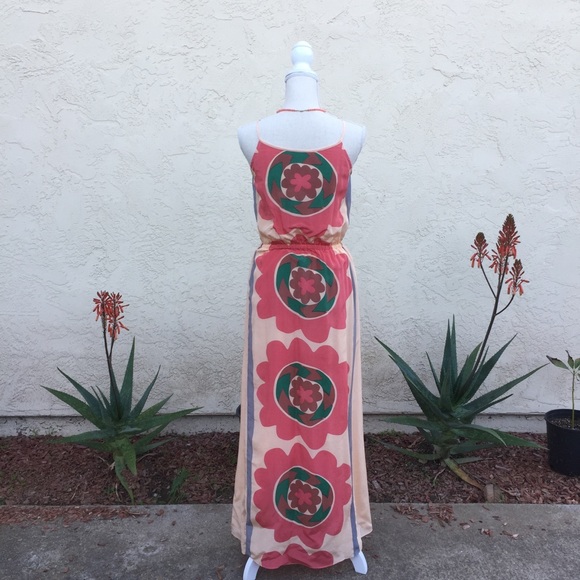 New Anthropologie Silk Mira Costa Maxi Dress - Picture 5 of 8